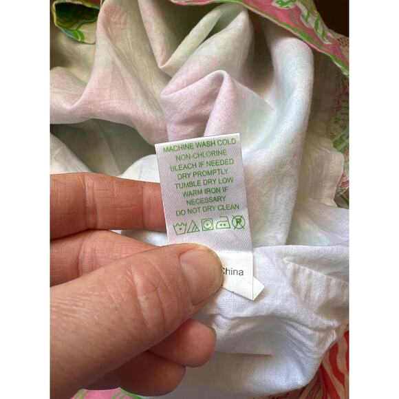 Lilly Pulitzer Pink & Green Floral Mini Dress, Size 0 - Picture 7 of 8